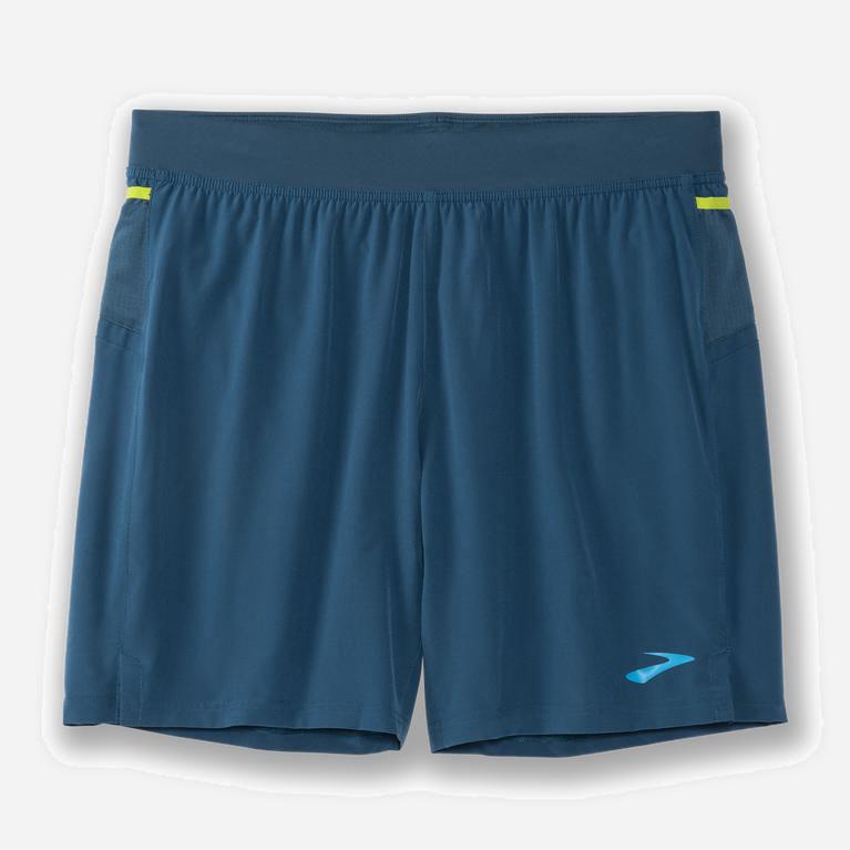 Brooks Sherpa 7 2-In-1 - Pantalones Cortos Hombre - Azules (RZAV-12356)